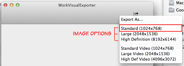 Image options in the Exporter