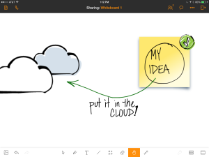 detail of Join.Me's whiteboard on iPad