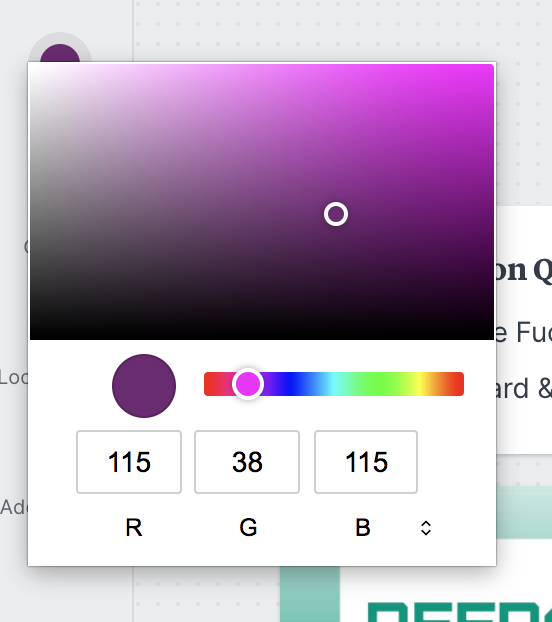 Milanote's color picker